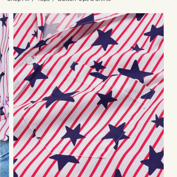 Frank & Eileen Finley sleeveless cotton top Stars and Stripes XL - Picture 3 of 5